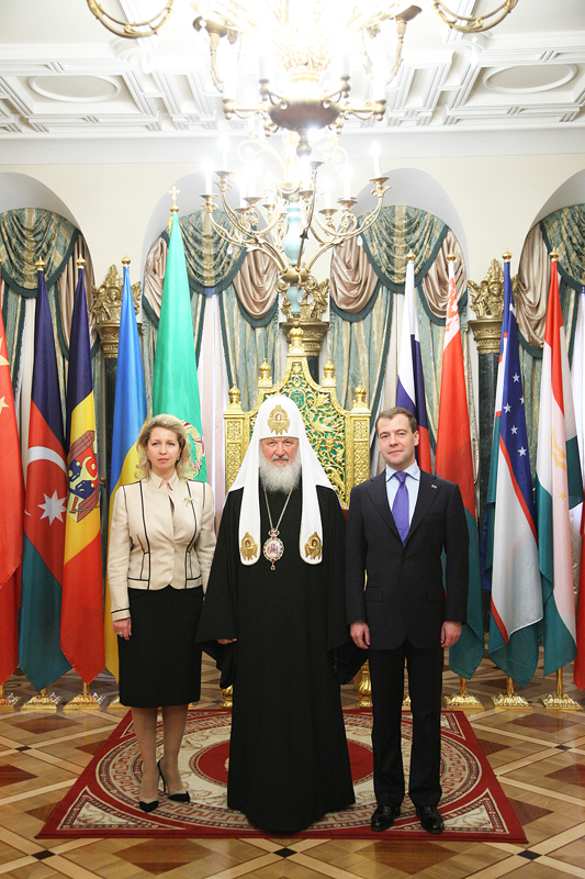 Russian President and his wife congratulated Patriarch Kirill on his Name Day
