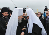 Святейший Патриарх Кирилл прибыл в Киев для участия в торжествах по случаю 75-летия Блаженнейшего митрополита Владимира