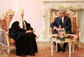 Состоялась встреча Святейшего Патриарха Кирилла с Президентом Армении Сержем Саргсяном