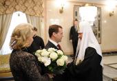 Президент России Д.А. Медведев поздравил Святейшего Патриарха Кирилла с годовщиной интронизации