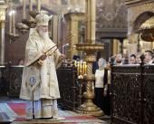 В день памяти святителя Ионы, митрополита Московского, Предстоятель Русской Церкви совершил Литургию в Успенском соборе Московского Кремля